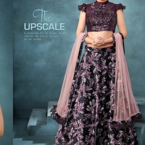 jacquard velvet lehenga